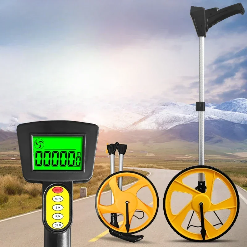 Roller distance measuring instrument, manual distance wheel, room, path, electronic rolling