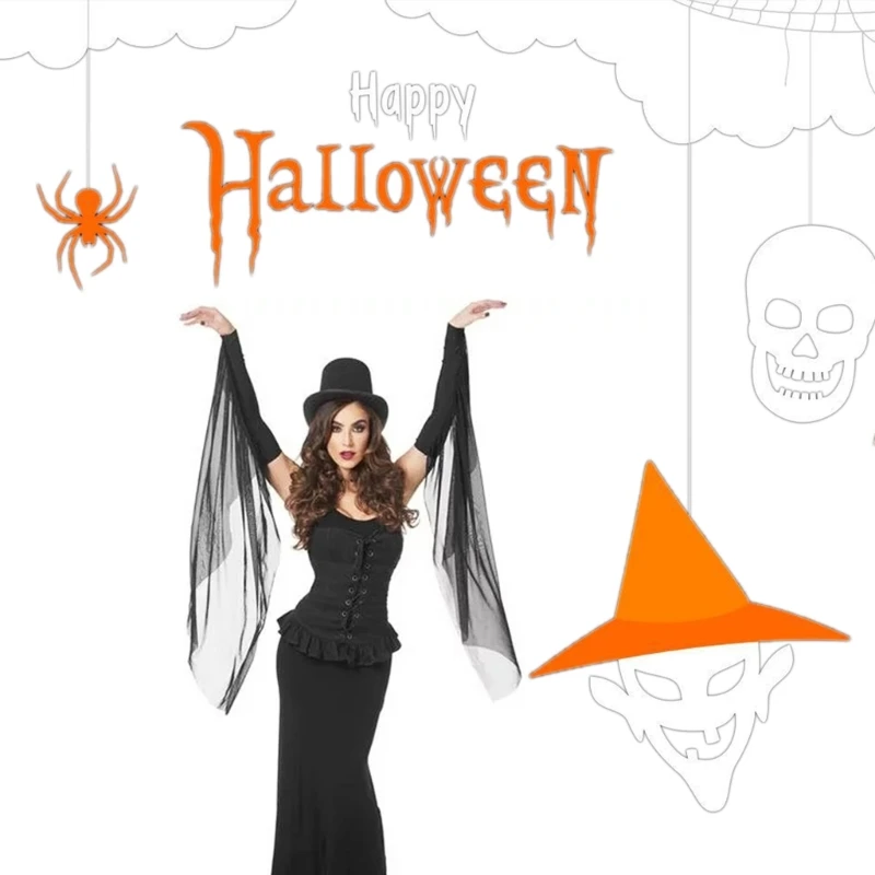 Sexy Long Sleeves Tulle Proms Sleeves for Operas Stage Performances Halloween Witch Women Sleeves Lady Sleeves DXAA