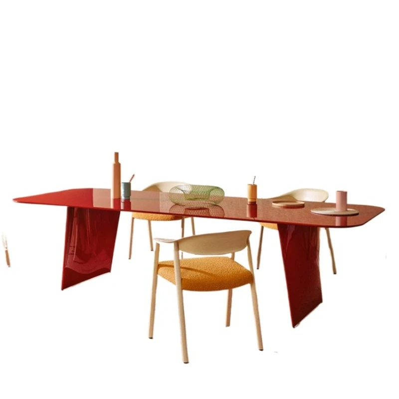 

Квадратный обеденный стол из массива дерева для гостиной, прямоугольный дизайнерский стол премиум-класса