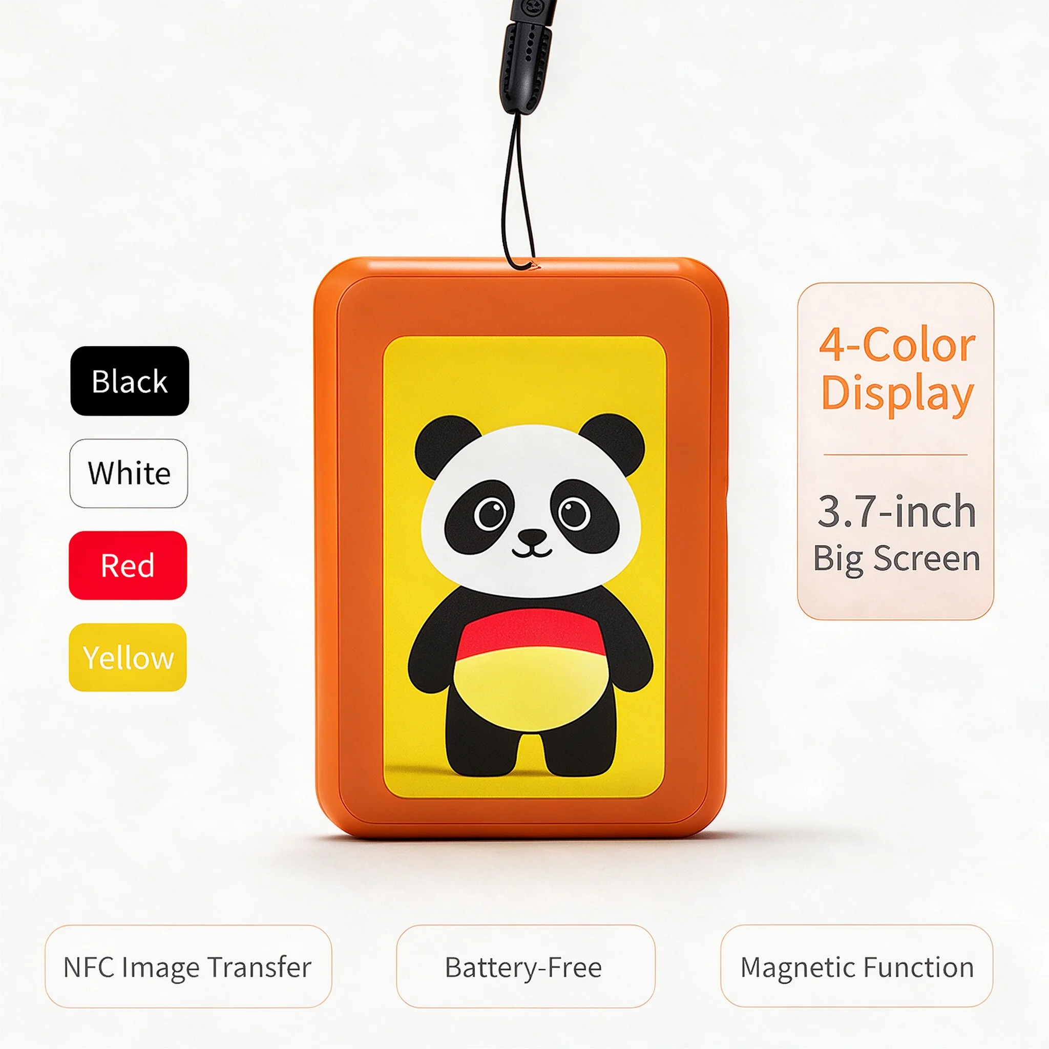 3.7 Inch Magnetic Fridge Card NFC Function Memory Digital Photo Frame Four Color Display E-Paper Ink Display Screen 240 *416