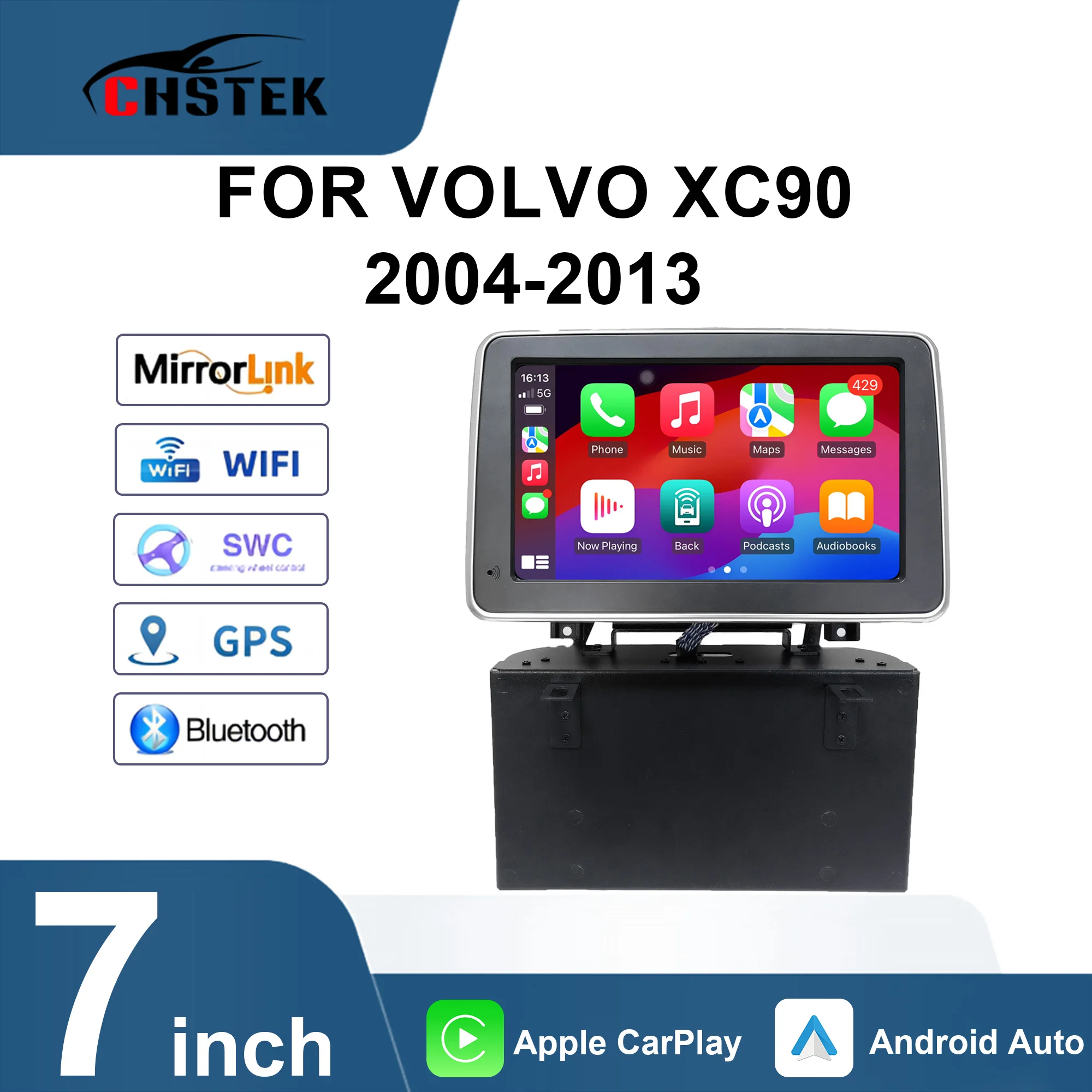 

CHSTEK Car Radio Multimedia Navigation For Volvo XC90 2004 2005 5006 2007-2013 Bluetooth WiFi GPS Wireless Carplay Android Auto