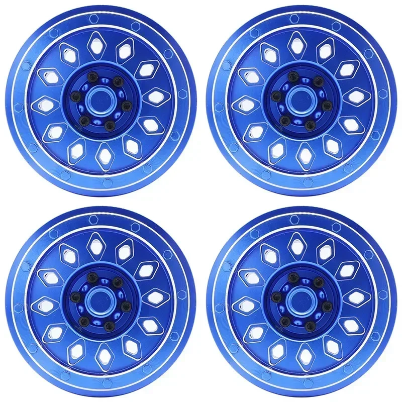 4 stuks RC Auto CNC Aluminium Wielnaaf Velg voor AXIALE SCX6 1:6 Schaal Afstandsbediening Crawler Auto Accessoires onderdelen
