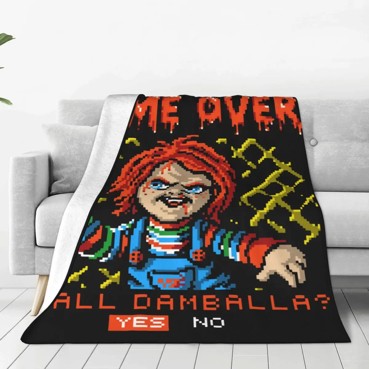 Game Over Call Damballa Chucky Horror Wool Blankets Funny Throw Blankets for Home 125*100cm