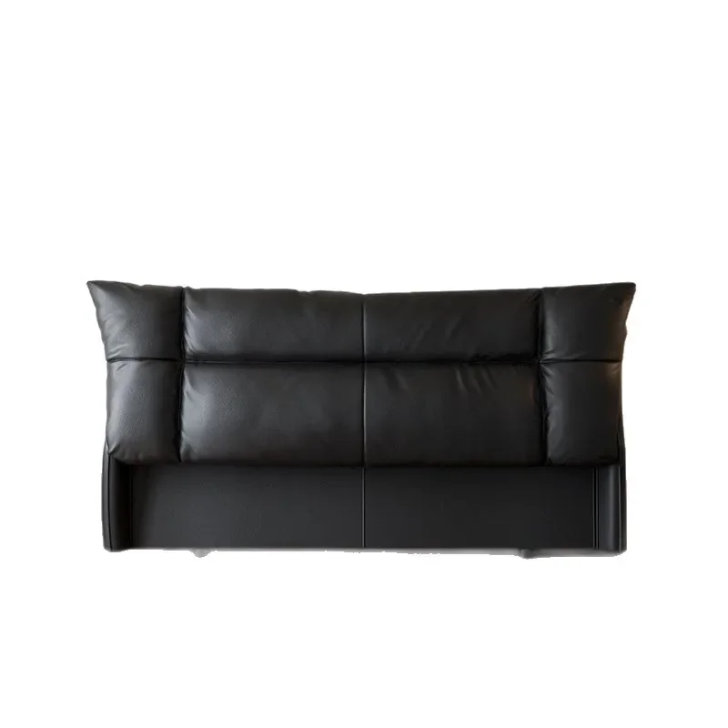 The first layer of real cowhide, high-end luxury bedside soft bag, solid wood backrest single purchase, modern simple bedroom ta