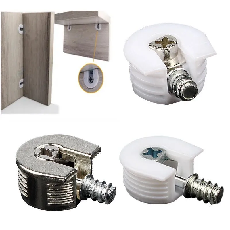 2 Set Invisible Two-in-One Connector Screw Fastener Hidden Laminate Cabinet Wardrobe Assembly Furniture Combined Fastener