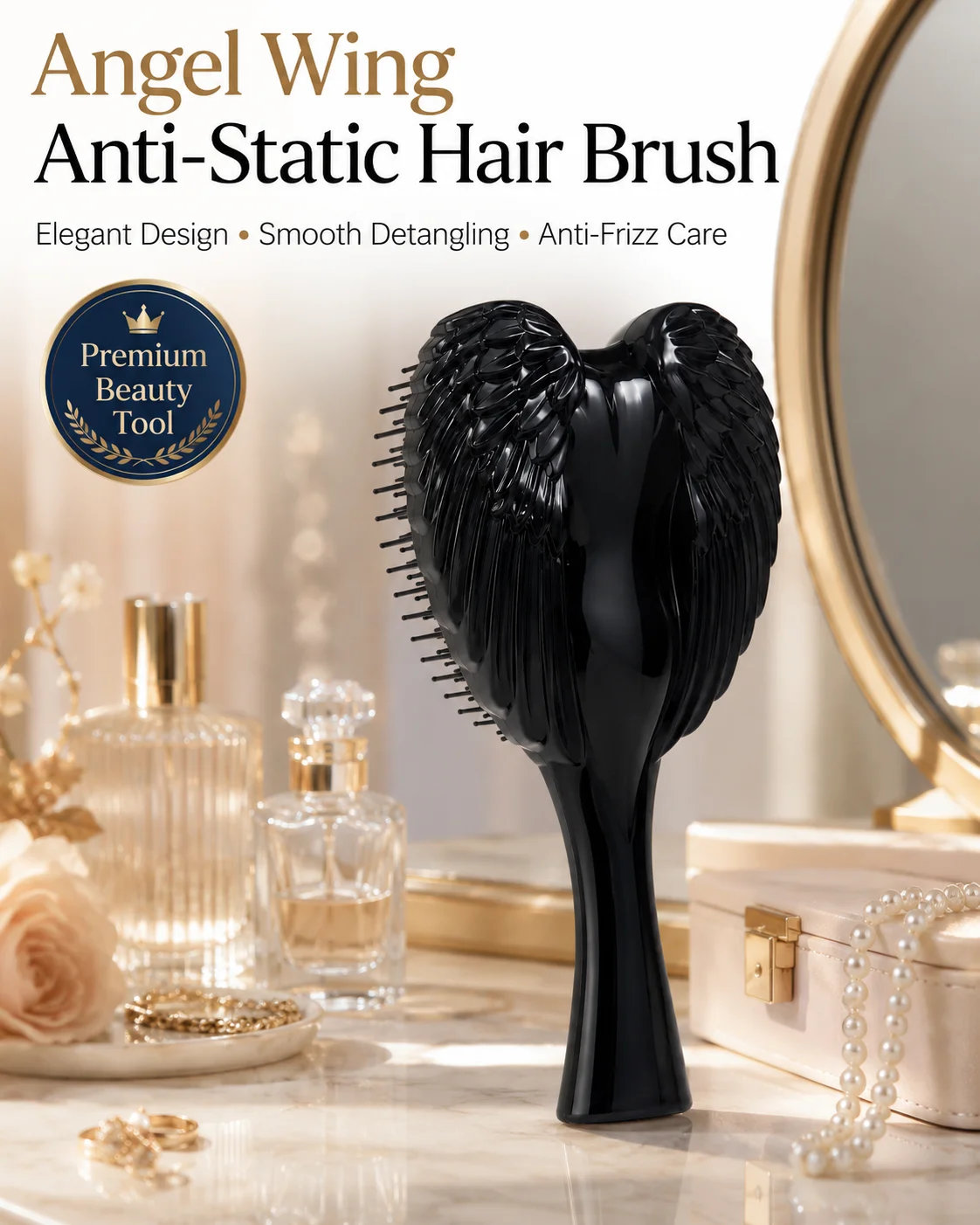 

Fashion Angel Wings Anti-static Hair Comb Portable Scalp Massage Hairdressing Comb for Women Daily Hair Styling