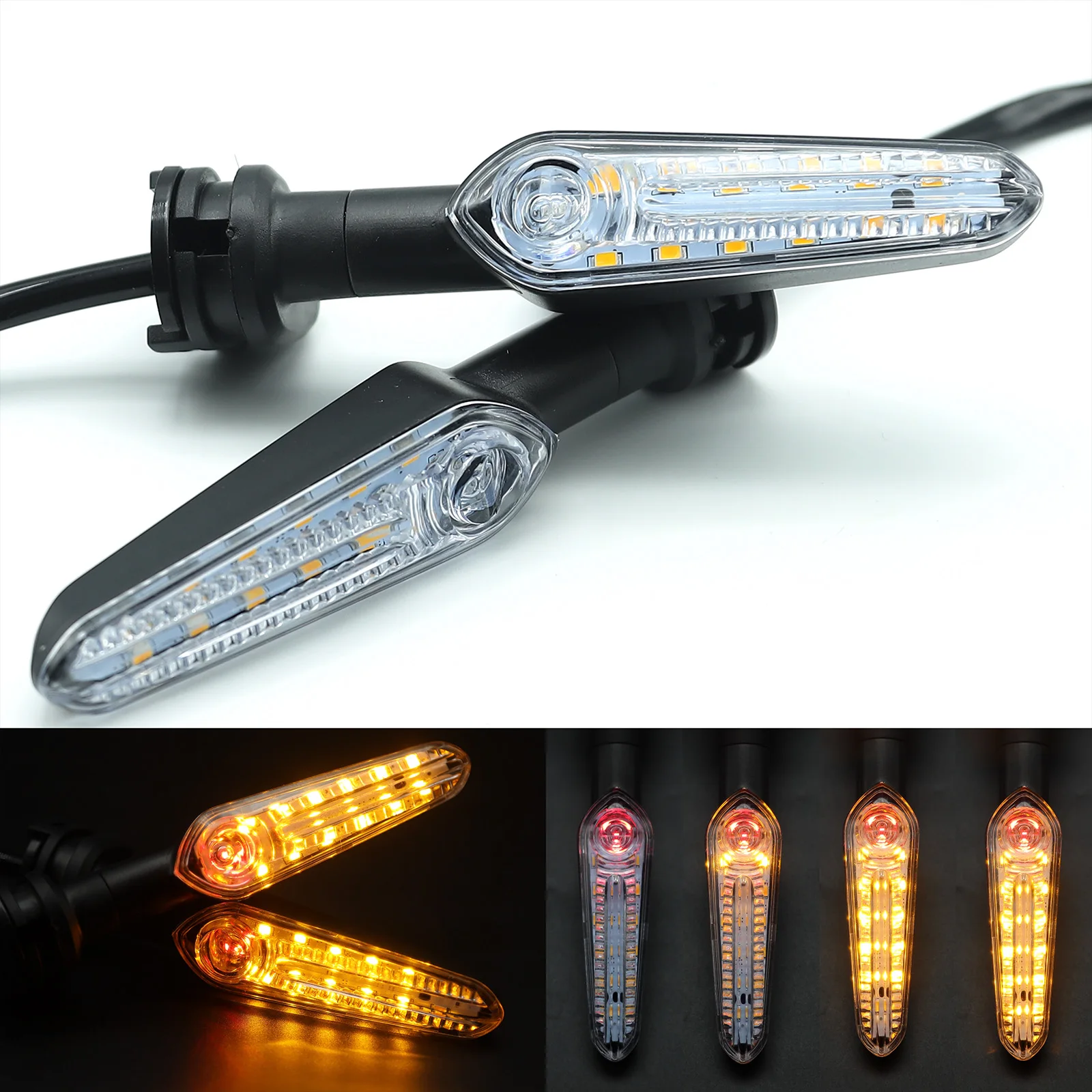 

2Pcs Universal Motorcycle LED Turn Signal Light Brake Lamp 10mm Indicator Directional Flasher Blinker for Honda Kawasaki Yamaha