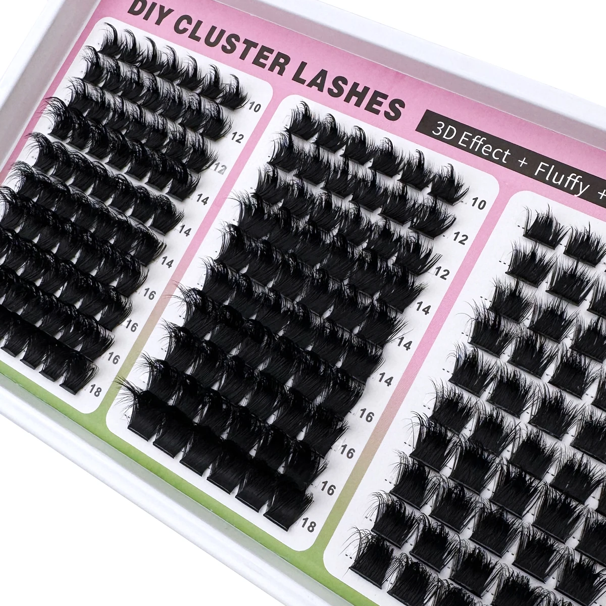 UMIRYAO 300D+200D+160D/160D+100D+60D Spiky Cluster False Eyelashes 180pcs/260pcs Thick Spiky Single Cluster Eyelashes 10-18mm Super Fluffy Fairy Style D Curl Faux Mink Eyelash Extensions