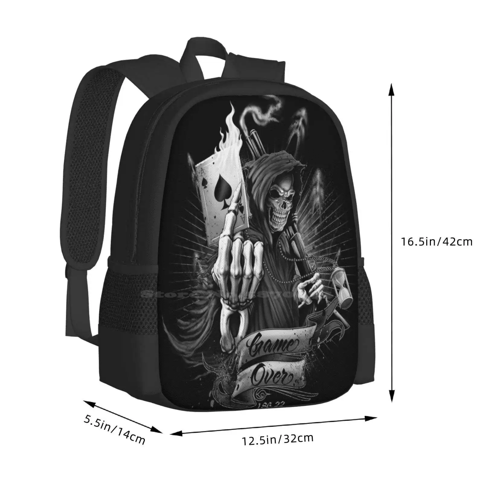 Mochilas de Grim Reaper para la escuela, adolescentes, niñas, bolsas de viaje, siesta, muerte, Reaper Grim, descanso, rasgado, dormir, negro, fantasma escalofriante