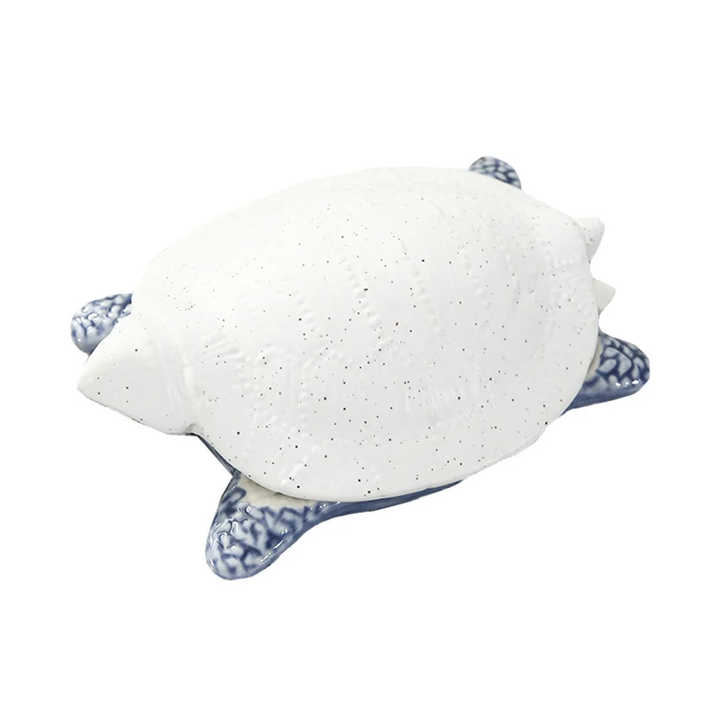 

Delicate Jewelry Holder Tortoise Shaped Ornament Home Decor Photo Prop Ceramic Craft Sundry Case