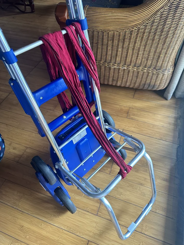 Electric Stair Climber Shopping Cart Foldable Portable Household Grocery Trolley Small Hand‑Pulled Cart for Elderly Use