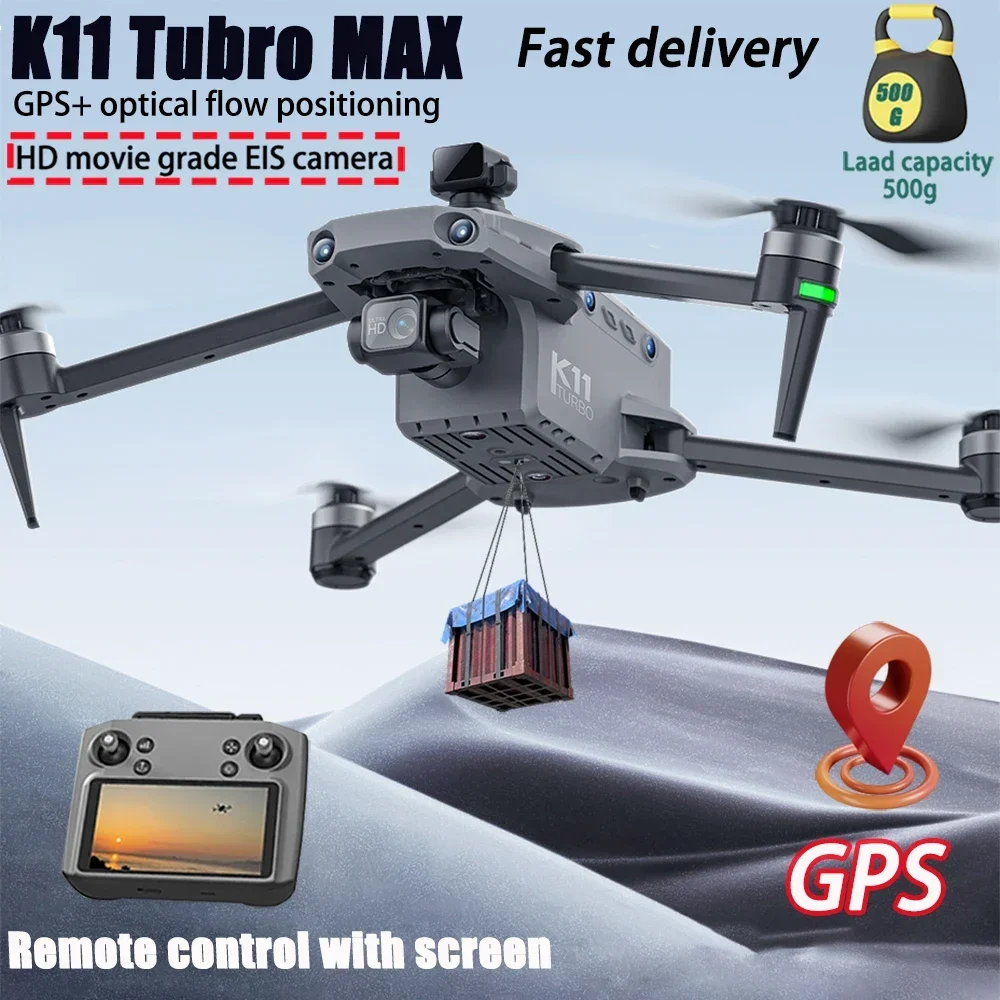 2024 K11 Tubro FPV Drone GPS 5G 8K Camera Obstacle Avoidance Aerial Photography Built-in Airdrop with Screen Brushless Dron Toy