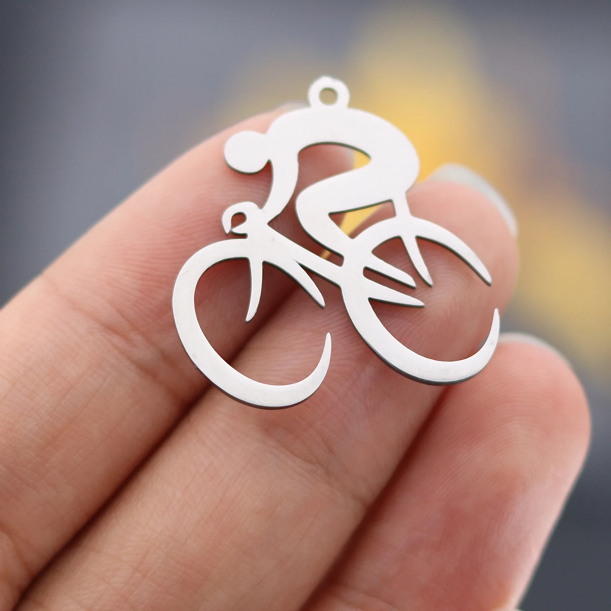 3pcs/lot Stainless Steel Cyclist Bicycle Bike Charm For Making DIY Jewelry Pendant Necklace Earrings Women Crafts