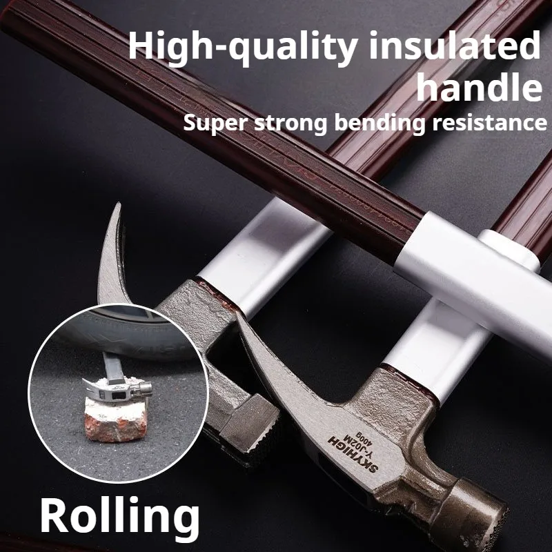 High Carbon Steel Claw Hammer Magnetic Nail Starter Insulated Fiberglass Handle Construction Carpentry Household Use Tool