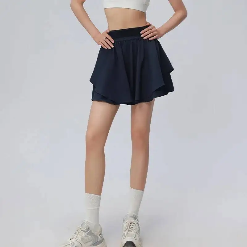 

Yoga Short Anti Exposure High Waist Slimming For Women In Summer Wear Two Piece Outdoor Running Sports Skirt
