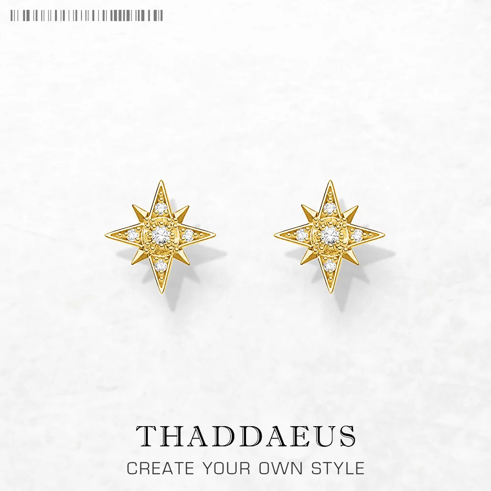 Kolczyki sztyfty Little Star Curated-Ear-Trend Europe Style Glam Fine Jewelry dla kobiet Prezent ze srebra próby 925