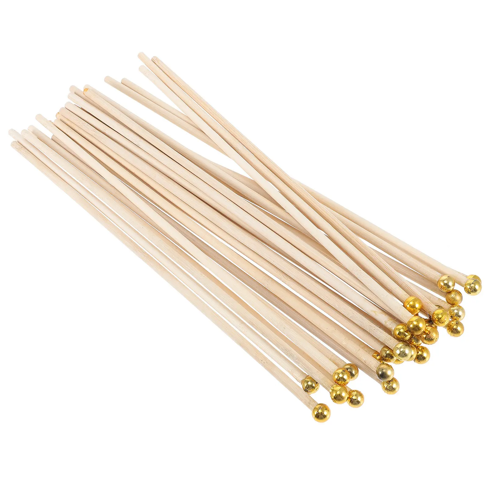 50Pcs Bamboo Hand-Cranked Flagpole Wood Small Flagpoles for Outside Decoration National Flag Display Wind-Resistant