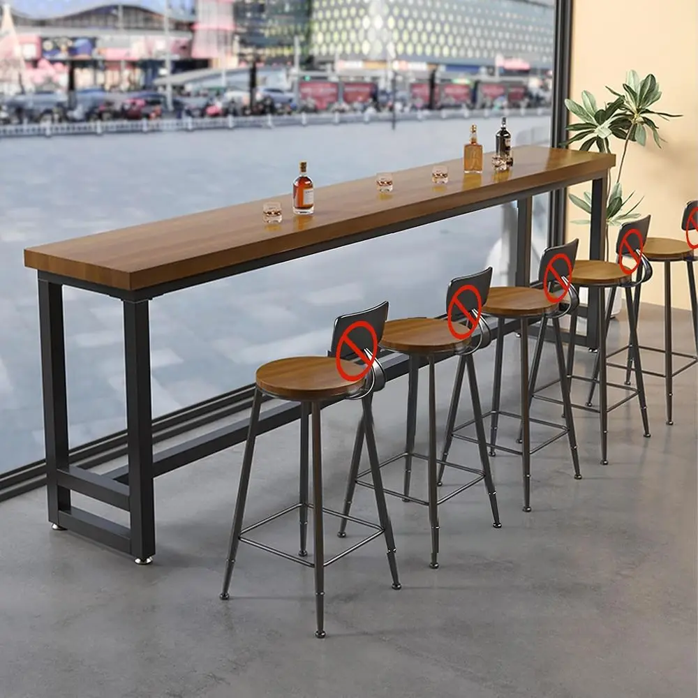 

Рустикальный барный стол из толстой сосновой древесины, идеально подходит для обеденных зон, небольших помещений и кофеен.