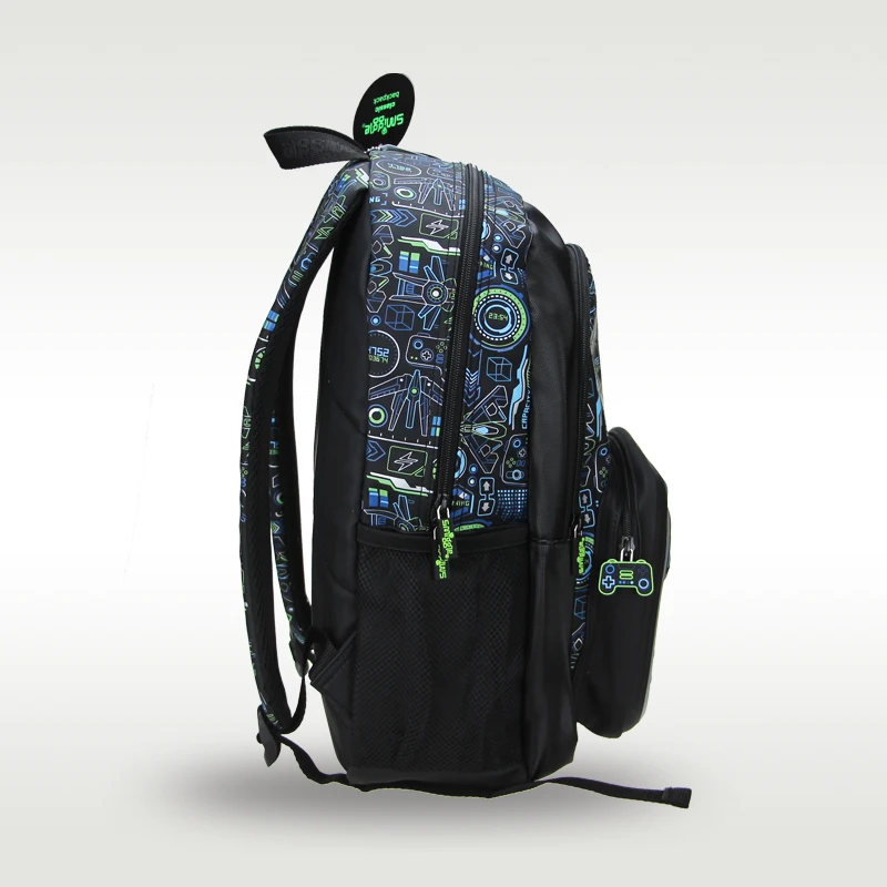 Mochila impermeável para meninos, saco do punho do console do jogo, mochila escolar original para crianças, preto, Austrália, smiggle, 7-12 anos velho, 16"