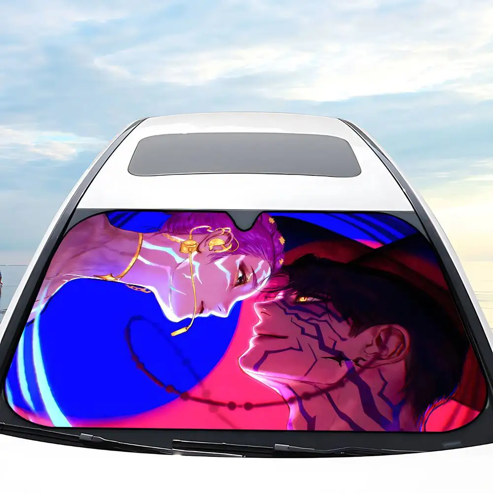 Kpop Demon Anmie H-Hunters الزجاج الأمامي ظلة نافذة السيارة غطاء الزجاج الأمامي الشمس الظل السيارات الشمس قناع سيارة يغطي حماية السيارة