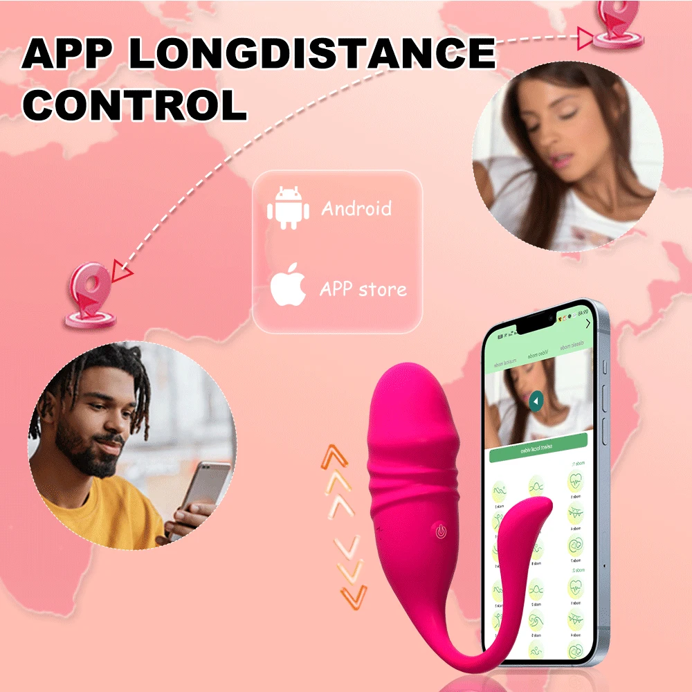 APP Control wibrator damski bezprzewodowy teleskopowy wibrujący jajko G Spot stymulator łechtaczki masażer Masturbator zabawki erotyczne dla kobiet