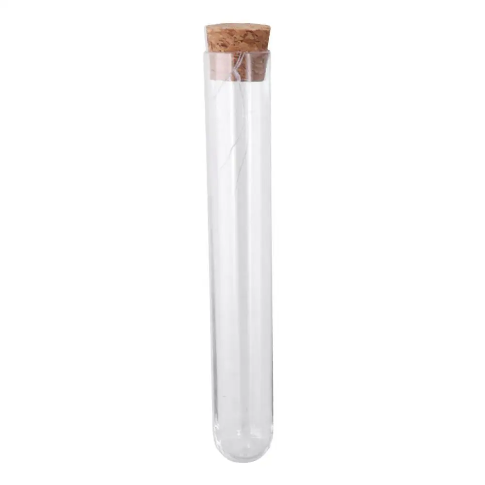 Sample Display Decorations with Cork Stoppers Plastic Test Tubes Round Base Container Storage for Scientific Experiments