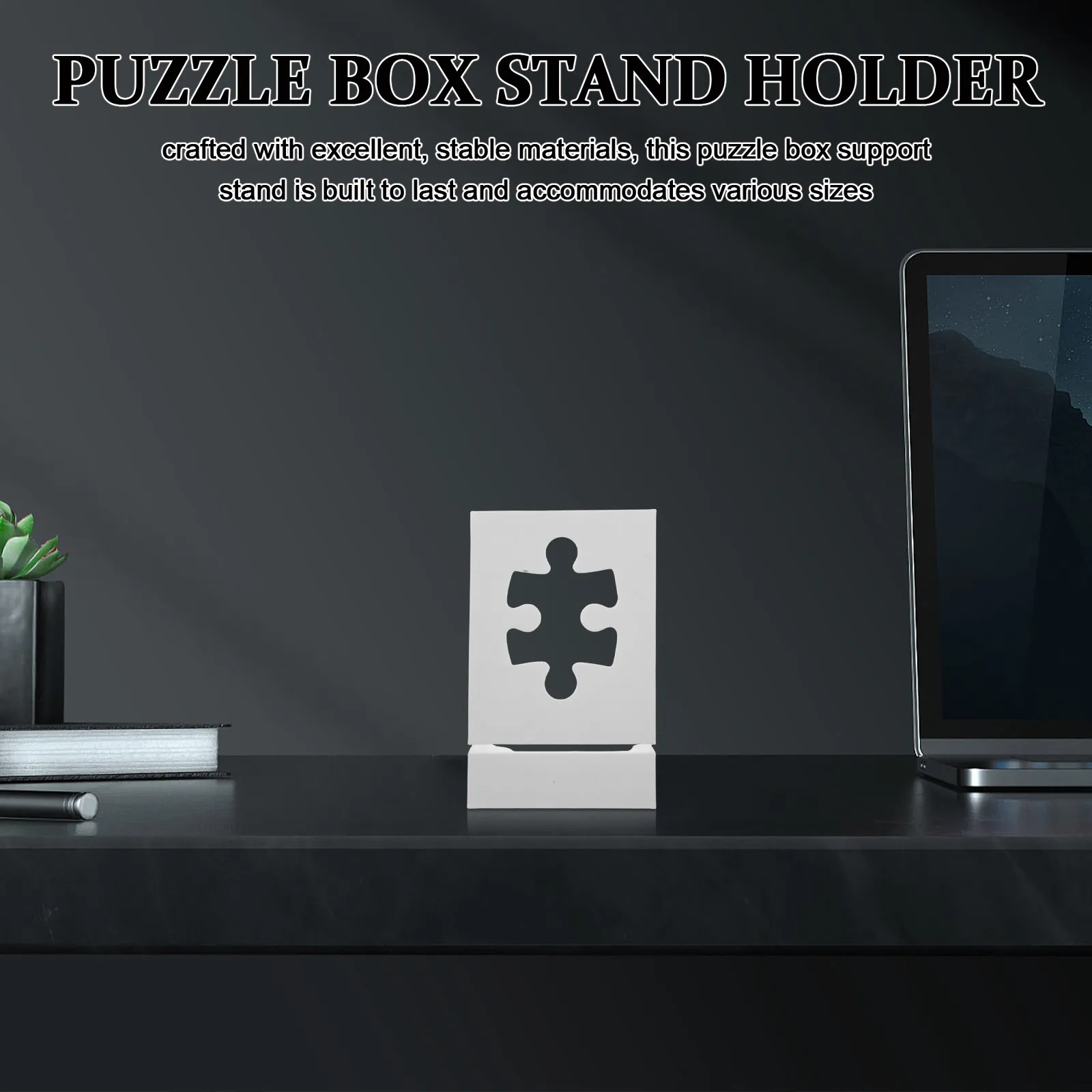 

Puzzle Box Stand Holder White Space-Saving Puzzle Poster Easel Organizer Storage Display for Table Jigsaw Lovers