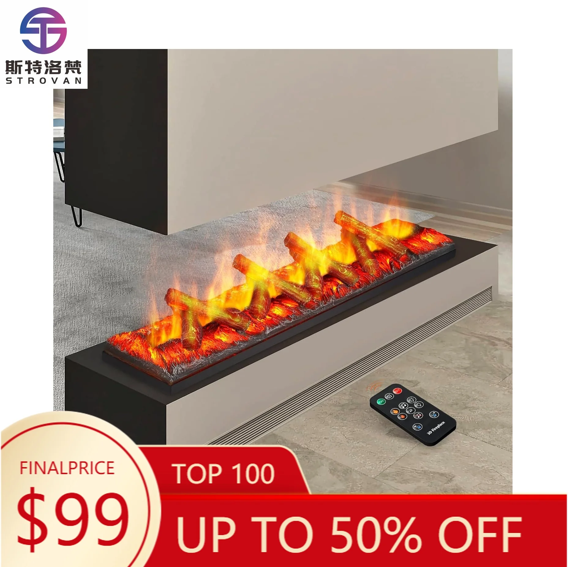 

ZXHK Decor Water Vapor Fireplace 3D Atomized Flame Dimmable Steam Mist Intelligent Modern Fireplaces Indoor Water Vapor Fireplac