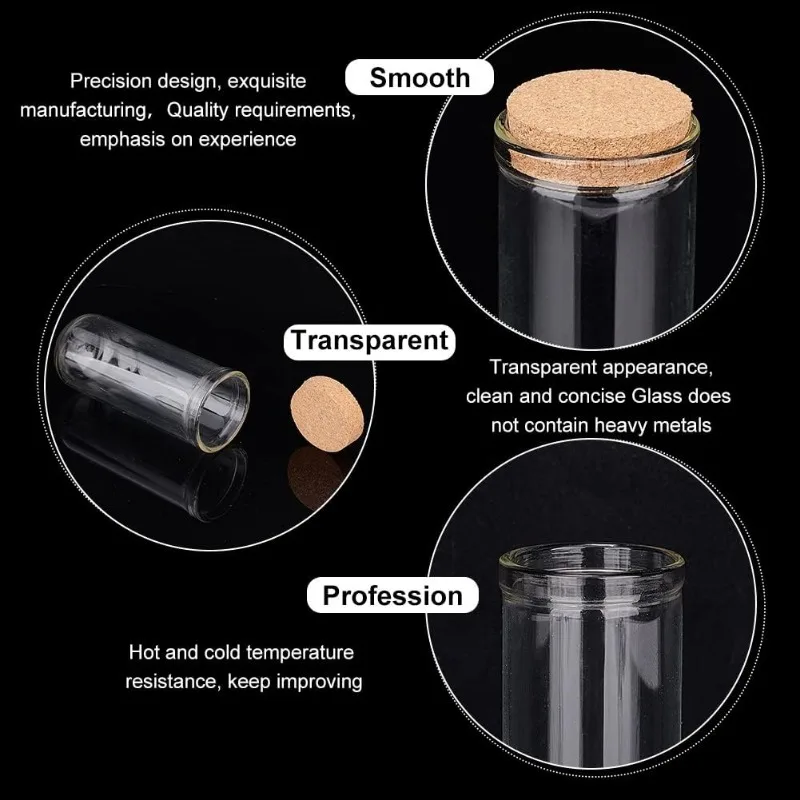 12pcs Glass Display Dome Cloche 3 Size Glass Bell Jar with Cork Base Glass Bottles Dome Decorative Jars Display Case for Flower