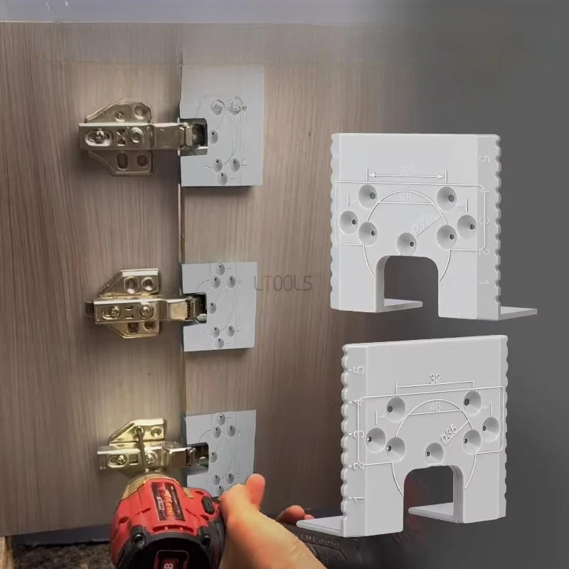 Magnetic Hinge Quick Installation Positioning Piece Cabinet Door Installation Point Fixed Plate Woodworking Panel Hinge Jig Tool