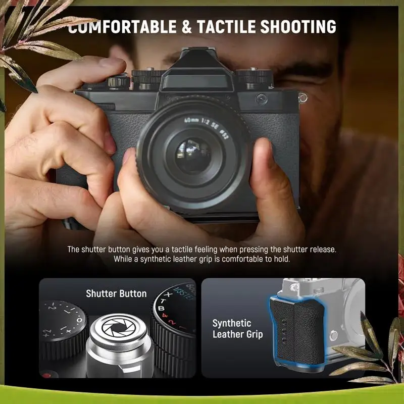 ABDW-Handgrip L Shape Leather Grip For Nikon Zf Retro Formfitting Thin Camera Mounting Baseplate With Built In Handle