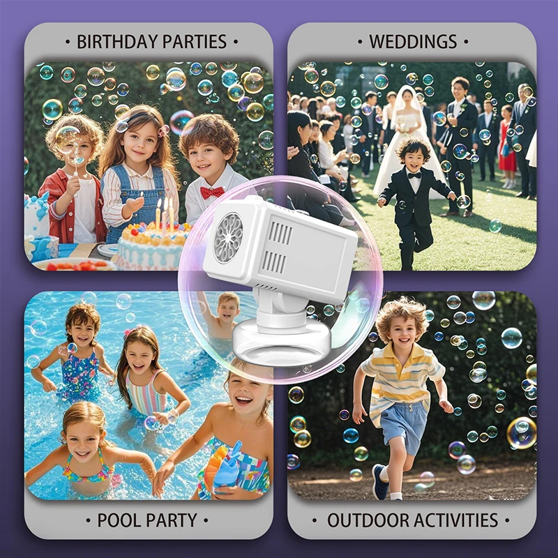 10 홀 버블 바닥 결혼식을위한 자동 버블 머신 야외 부모 자녀 활동 비 배터리 버블 워터