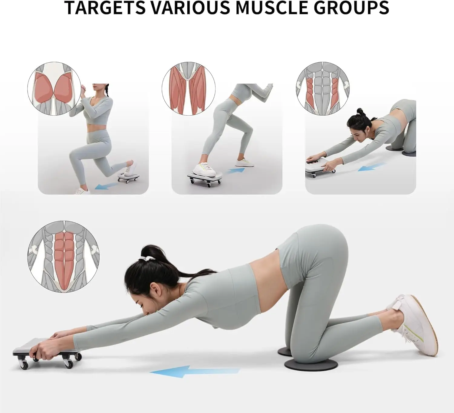 PROIRON Ab Roller with Knee Pads for Abs Workout, Multifunctional Ab Roller Wheel for Abs Workout, Abdominal Roller with Knee Pa