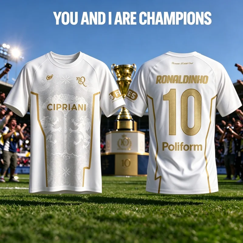 Ronaldinho No.10 Ravenna Football Jersey Men Women Summer Sports Oversize T-shirt Breathable Quick Drying Streetwear Clothing