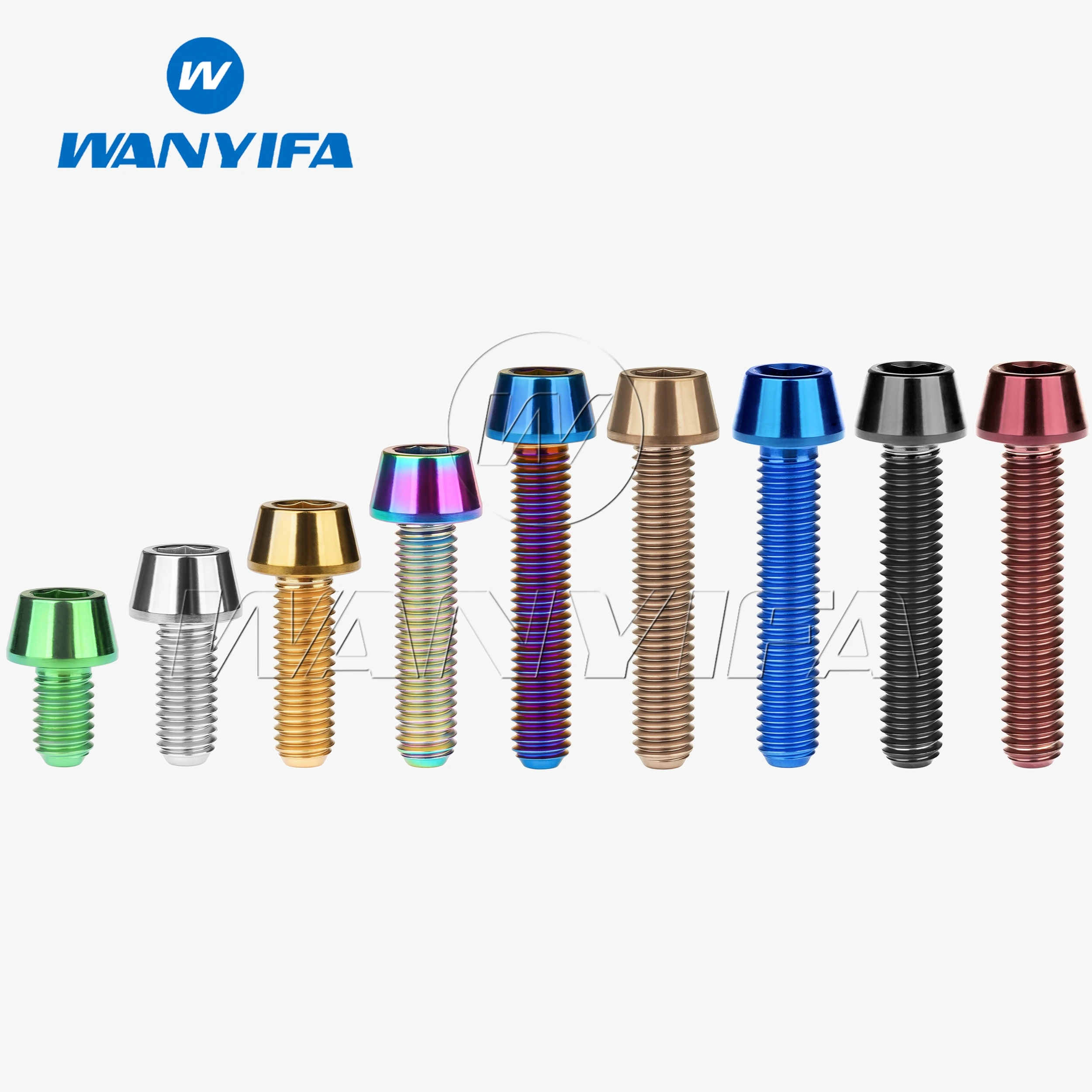 Wanyifa parafusos de titânio ti m4 x 8 12 15 20mm chave allen parafuso de cabeça cônica para bicicleta polegar shifter