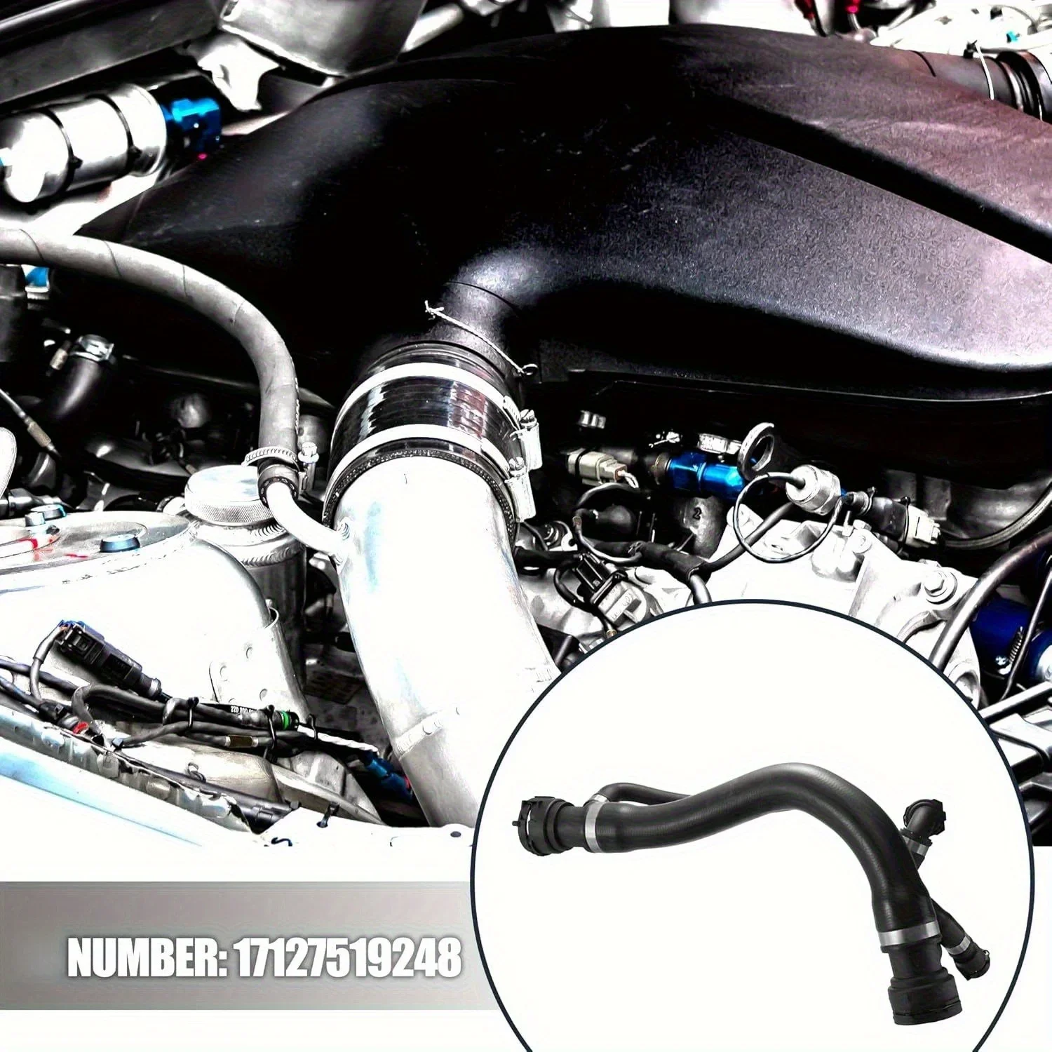 Upper Radiator Water Pump Coolant Hose Fit for BMW E60 645Ci E63/E64 2004-2005 545i 2004-2005