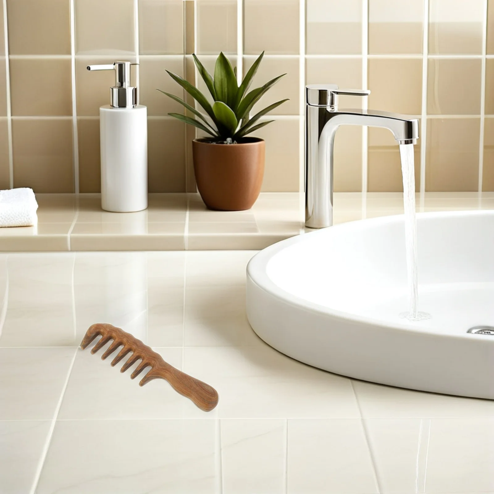 

2Pcs Wide Tooth Wooden Comb Green Sandalwood Detangler Natural Wood Massage Brush for Curly Hair Scalp Stimulation Suitable All