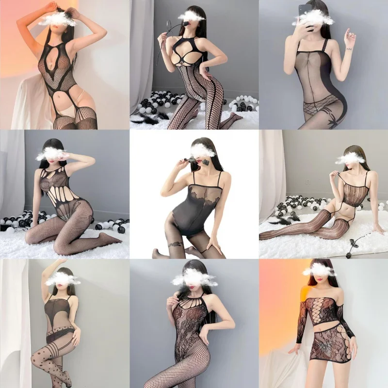 

Shuoyao Sexy Lingerie Sexy Seduction Stockings Women's Lace Sling Stockings Mesh Stockings Sexy Suit One-Piece Stockings