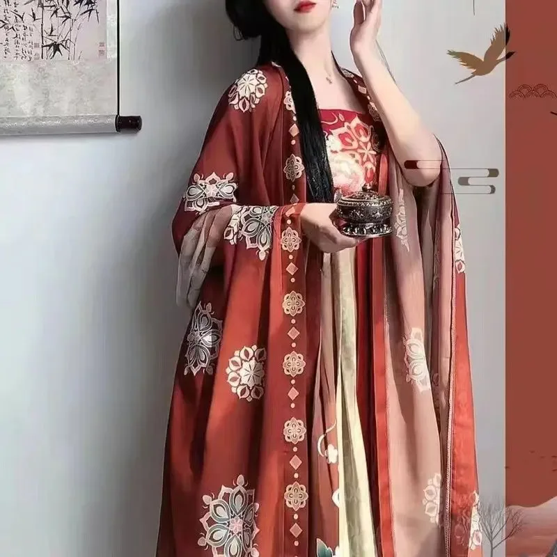 

Oversized Hanfu Dress Women Chinese Traditional Cosplay Costume Vintage Tang Suits Hanfu Dress Plus Size 6XL For Ladies 120KG
