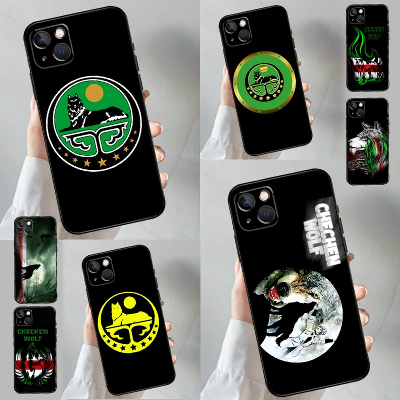 Chechen Wolf National Flag Phone Case For iPhone 16 15 11 12 13 14 Pro Max X XR XS Max 6 14 Plus Soft Cover