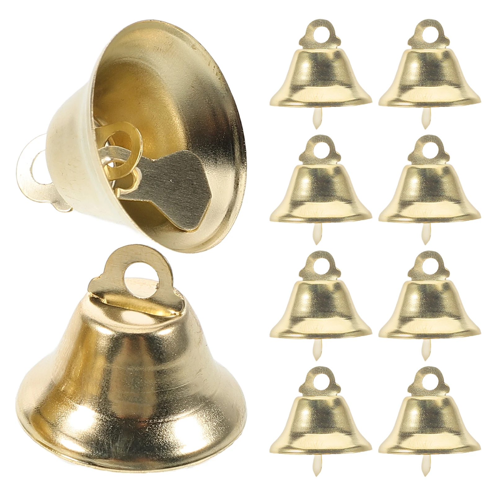 

10pcs Golden Bell Accessories Durable Metal Mini Hanging Christmas Tree Ornaments Decorations Festive Bells Holiday Gifts