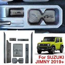Car Cup Leather Coaster Slot Pad for New Suzuki Jimny JB64/JB74 2019-2022 Anti-Slip Mat Pocket Mat Interior Cup Holder Pad