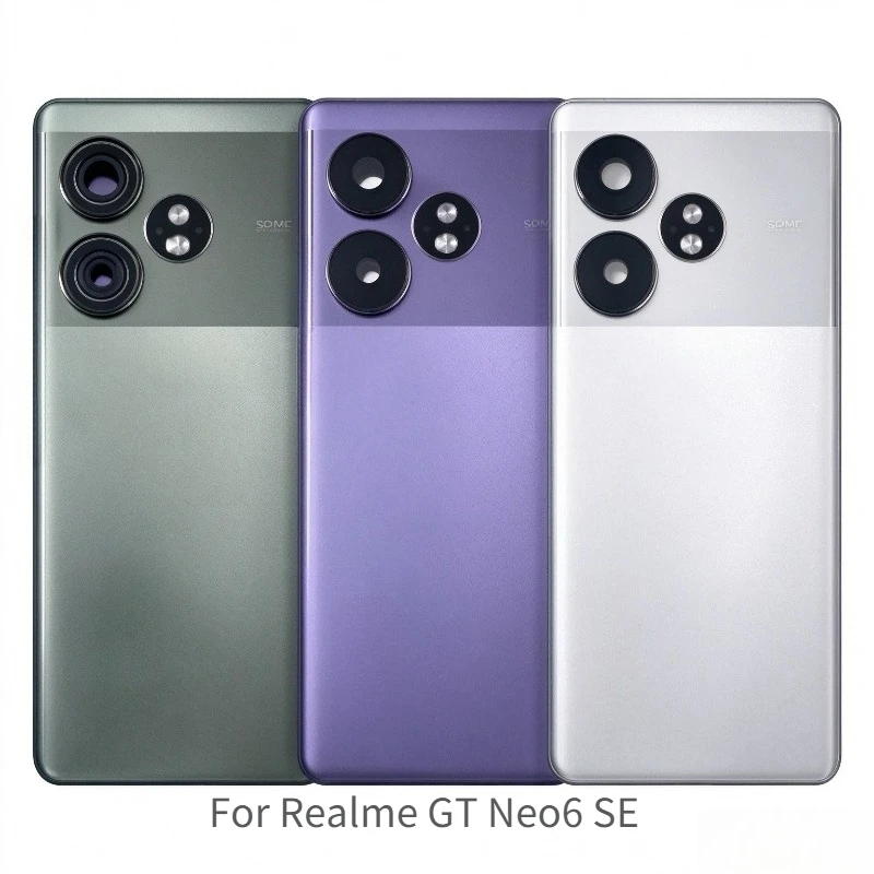 A++ Grade New Back Panel Battery Cover Replacement For Realme GT Neo6 SE, Rear Housing Door Mobile Lid Shell With Camera Frame