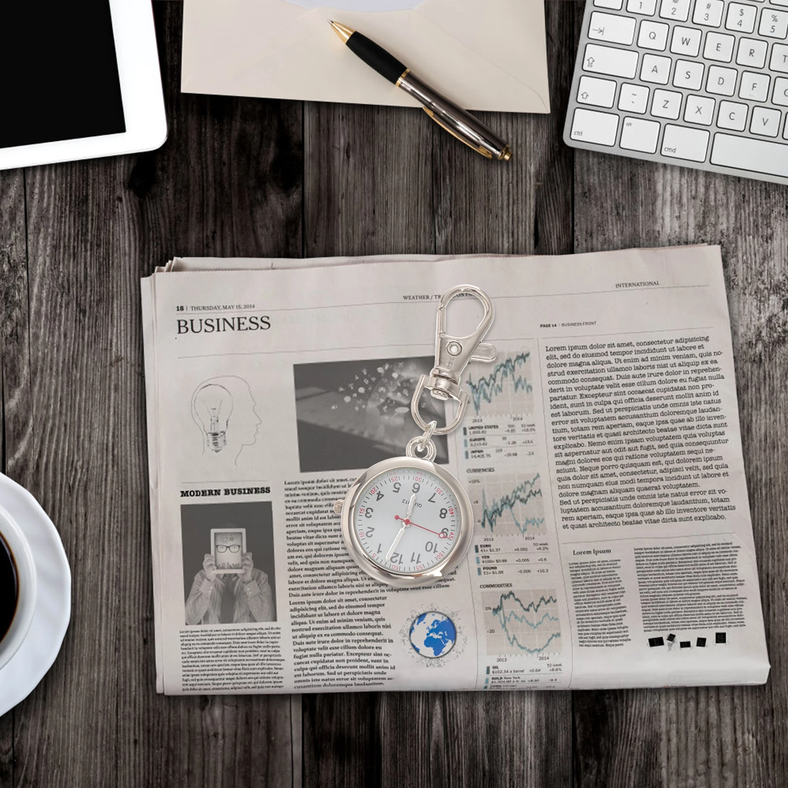 

Nurse Watch Stainless Steel Glass Material Vintage Key Ring Pocket Keychain Pendant Stylish Gift for Doctors Nurses Medical