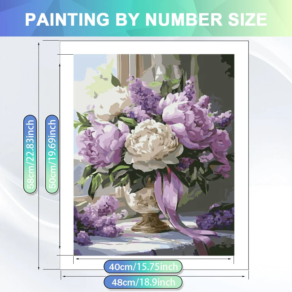 HUACAN Painting By Numbers Adults Rose Flower Drawing By Numbers Daisy Floral Hand Painted Decor For Home Art Crafts