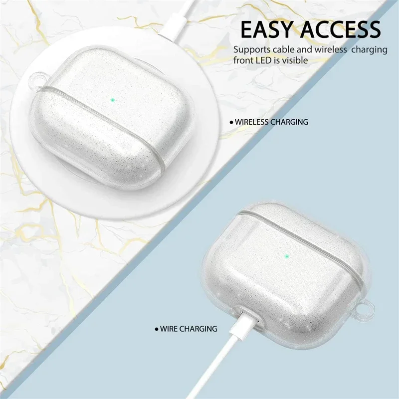 حافظة سماعة أذن من البولي يوريثان الناعم اللامع مع خطاف لأجهزة Apple Airpods Pro 2 2022 Pro2 الجيل الثاني Air Pods 3 2 1 غطاء الجيل الثالث