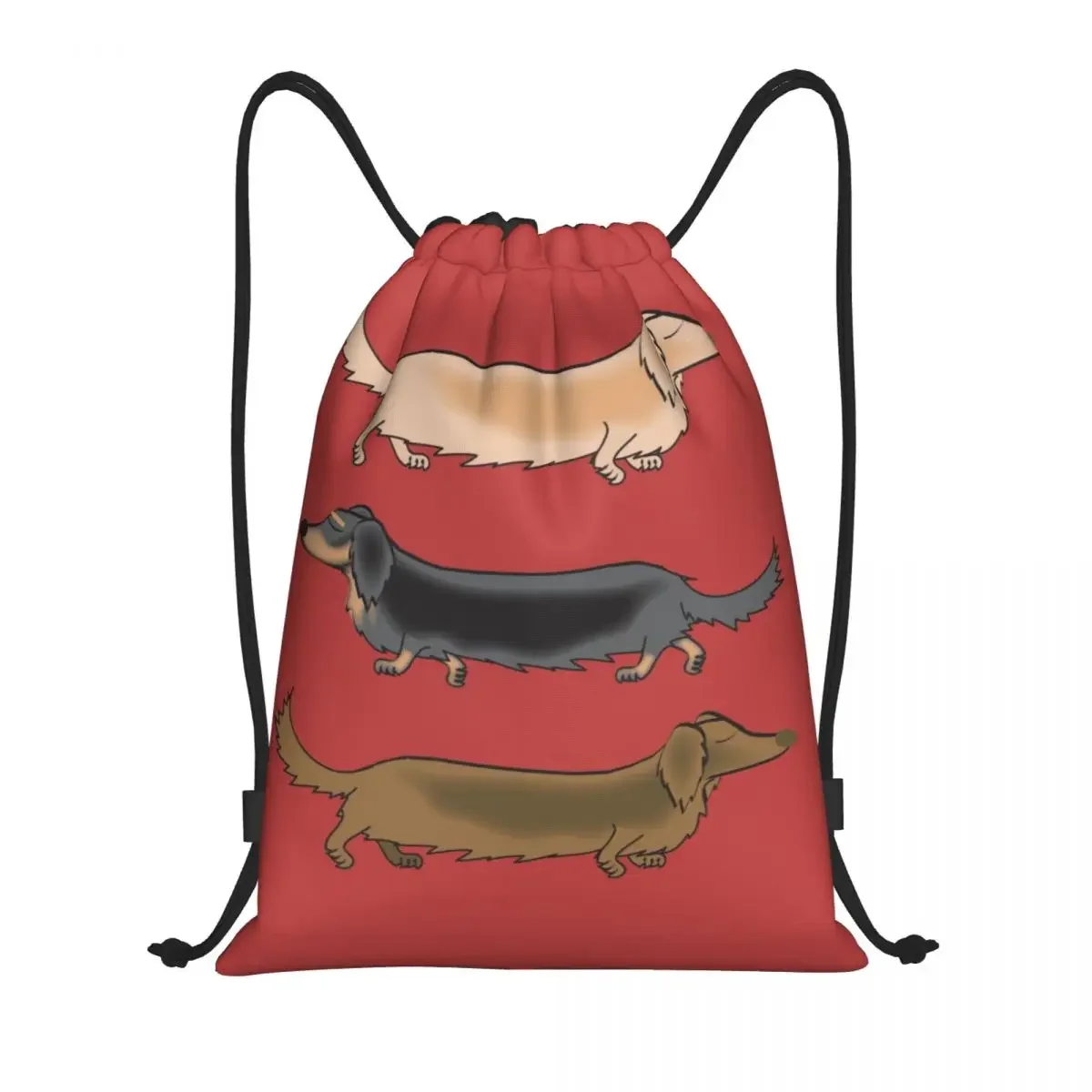 Custom Kawaii Dachshund Dogs Drawstring Bags for Training Yoga Backpacks Men Women Wiener Sausage Dog Sports Gym Sackpack