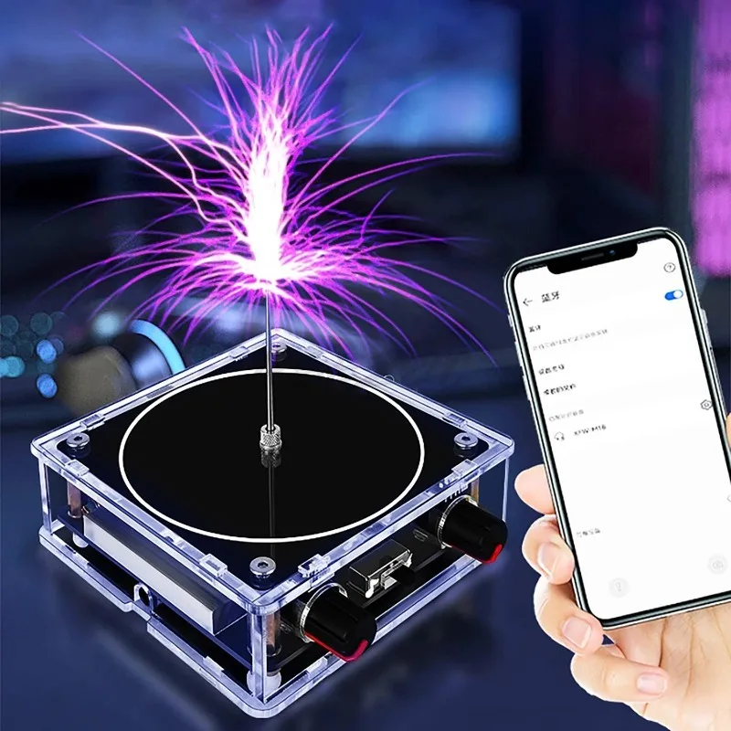 Music Tesla Coil Music Box Artificial Lightning Touchable Audio Input Bluetooth Scientific Experiment AUX Audio Cable Mode