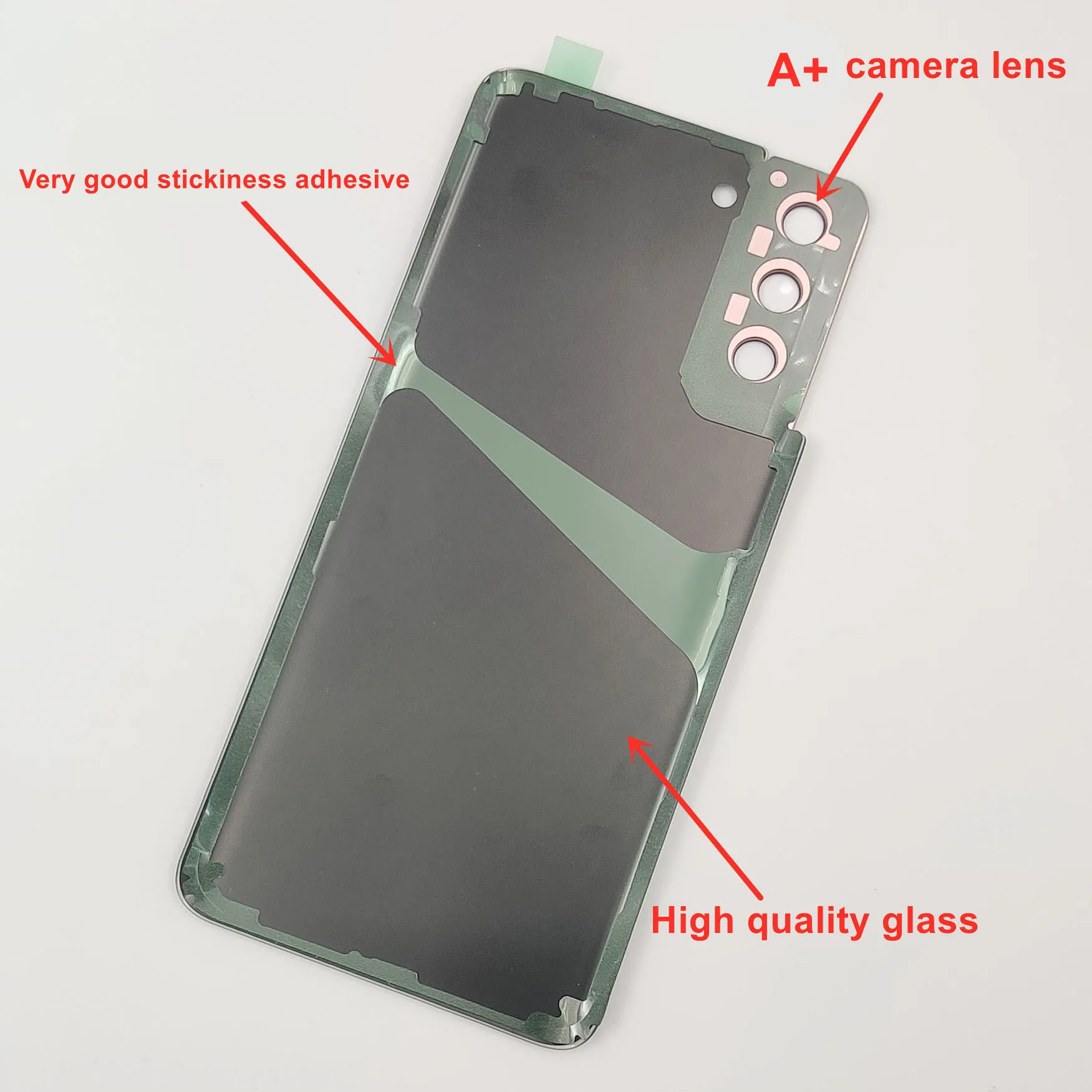 Glass Back Lid Door For Samsung Galaxy S21 Plus 5G Hard Battery Cover S21+ Rear Housing Case With Camera Lens Adhesive Sticker