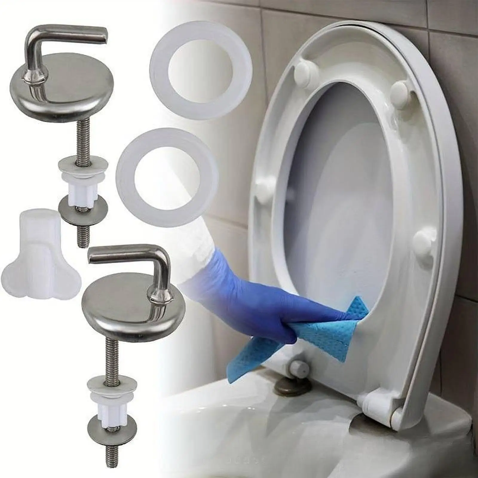 

Toilet Seat Hinges Space Saving Fixing Bracket for Home Bathrooms Hotels